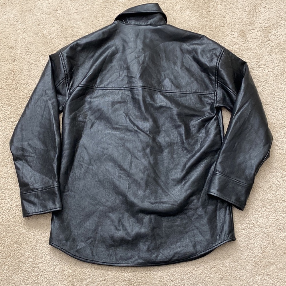 Aritiza Babaton Faux Leather Pelli Shirt Jacket - Picture 4 of 5